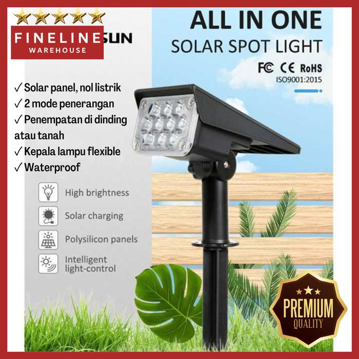 Gambar Lampu Taman Outdoor Solar Power Waterproof 20 LED - CoolWhite 10LED dari FineLine Warehouse undefined Tokopedia