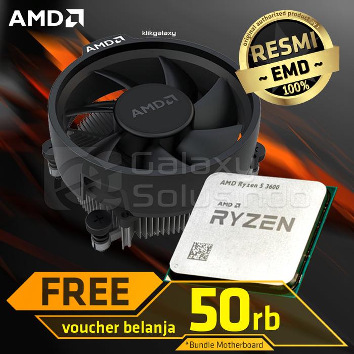 Jual AMD Ryzen 5 3600 AM4 Tray + Wraith 