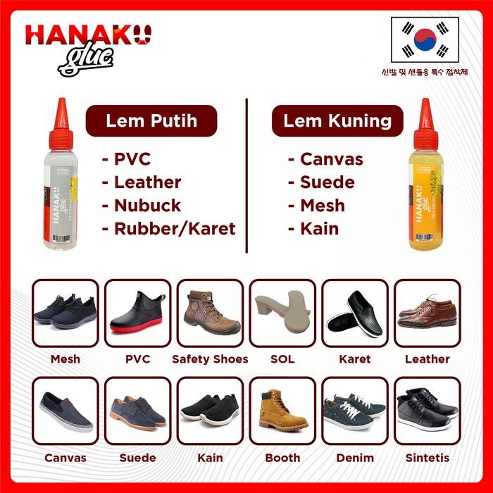 Gambar Lem Super Rekat Sepatu dan Sandal Hanaku Glue - Putih dari Ferre Indo undefined Tokopedia