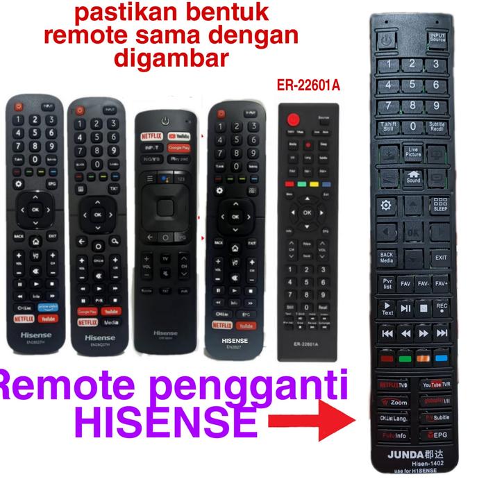 Gambar REMOTE LED HISENSE REMOTE SMART TV HISENSE EN2B27 UNIVERSAL JUNDA 1401 - 1402 universal dari Remot Jaya_NEW undefined Tokopedia