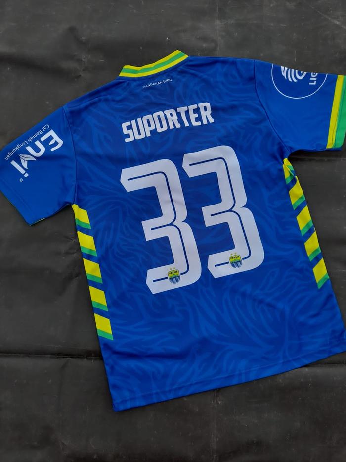 Gambar JERSEY FANTASI PERSIB/FREE NAME SET SUKA SUKA - Biru, L dari bobotoh 33 OLSHOP undefined Tokopedia