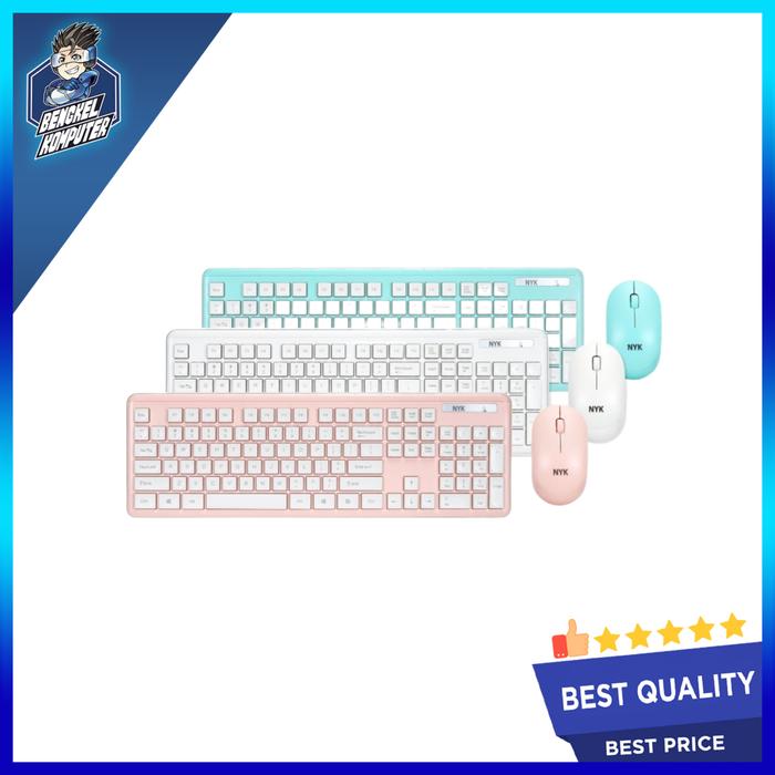 Gambar KEYBOARD+MOUSE WIRELESS NYK SUPREME K10 (WHITE,CYAN,PINK) dari bengkelkomputerptk undefined Tokopedia
