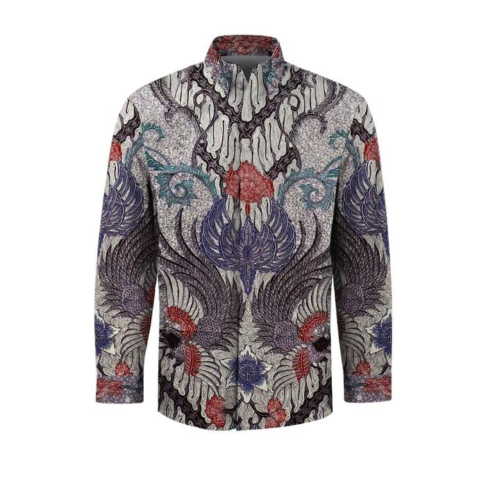 Gambar Baju batik pria I batik tulis pria lengan panjang bahan sutera pola 10 dari Batik tulis nusantara undefined Tokopedia