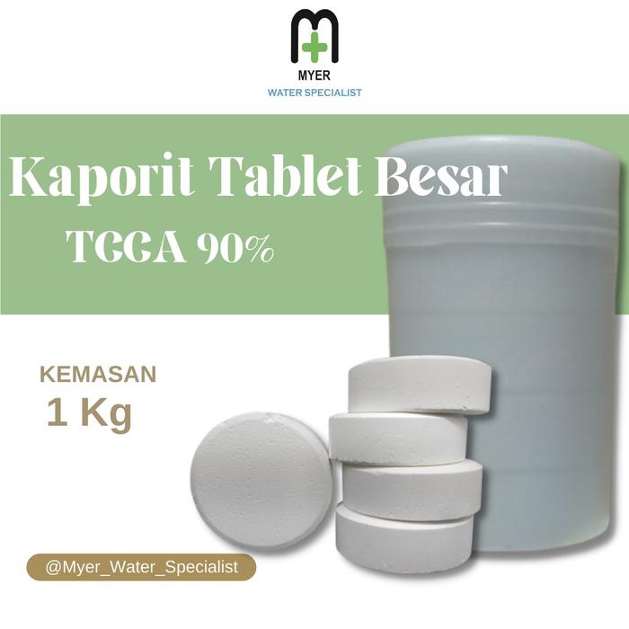 Gambar Kaporit Tablet Besar TCCA / klorin tablet / TCCA Tablet 1 kg - TANPA BubleWrap dari Myerwaterspecialist undefined Tokopedia
