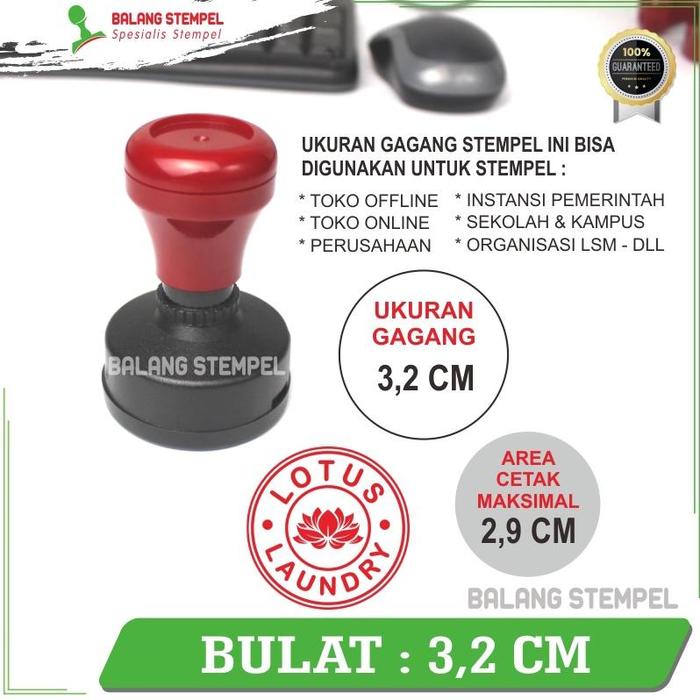 Gambar Stempel Flash Warna Otomatis Custom Stampel Usaha Cap Toko Perusahaan - BULAT : 3,2 CM dari SALWA MALL undefined Tokopedia