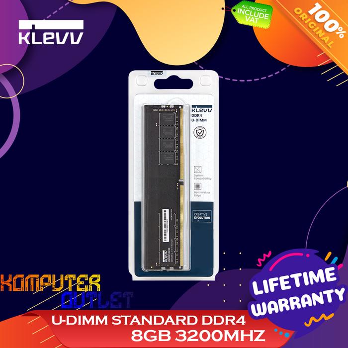 Gambar KLEVV RAM DDR4 8GB (1x8GB) 3200MHZ 2666MHZ STANDARD U-DIMM LONGDIMM - 2666MHZ dari Komputeroutlet undefined 4 Tokopedia