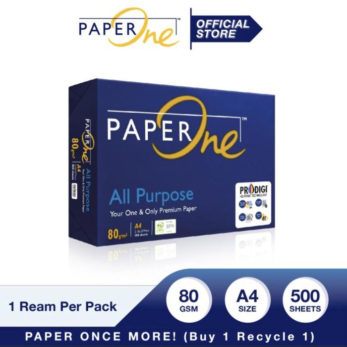 Gambar Paper One A4 80 Gram / 1 rim / 500 lembar / Kertas Fotocopy dari Atkmurah.888 undefined Tokopedia