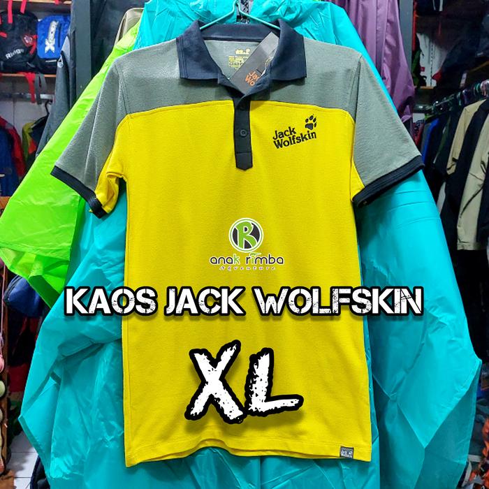 Gambar KAOS POLO JACK WOLFSKIN KUNING ABU BERKERAH KAOS ADVENTURE - XL KUNING dari ANAK RIMBA ADVENTURE undefined Tokopedia