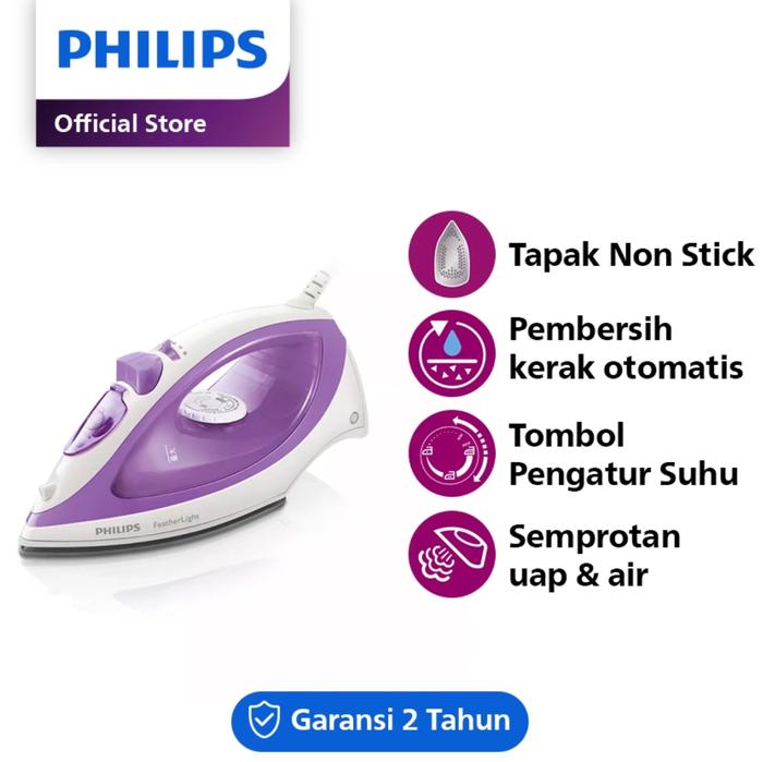 Gambar Philips GC 1418 Setrika Uap / Steam Iron Philips Feather Light Ungu - Bubble dari Star Elektronik8 undefined Tokopedia