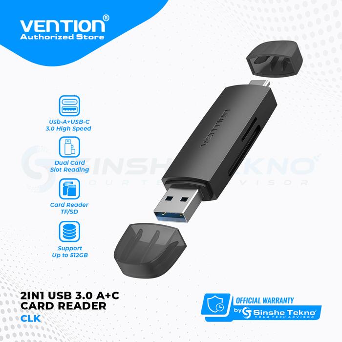 Gambar Vention 2in1 Usb Card Reader - CLK dari Vention Authorized Store undefined Tokopedia