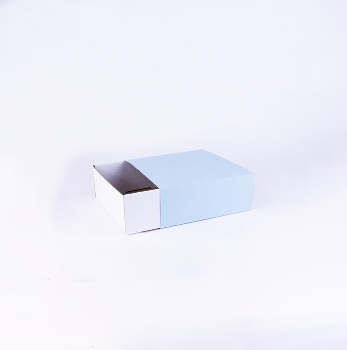 Gambar Corrugated Slide Box / Kemasan slide - Uk. 16 x 16 x 6 cm - Biru Muda dari Castanea Print Shop undefined Tokopedia