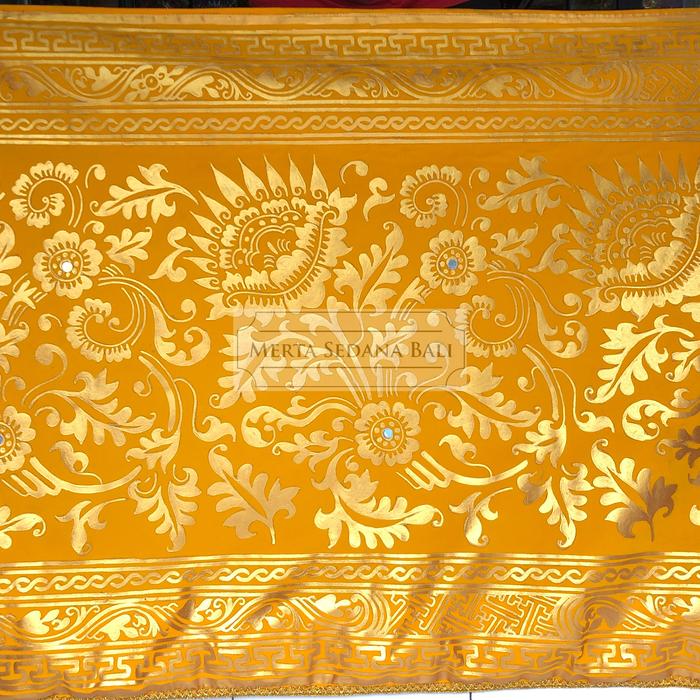 Gambar Kain Prada Bludru Lukis / Pedapa Bali Tinggi 90cm Motif Bunga & Wajik - Putih-Bunga dari PURI TAKSU undefined 5 Tokopedia