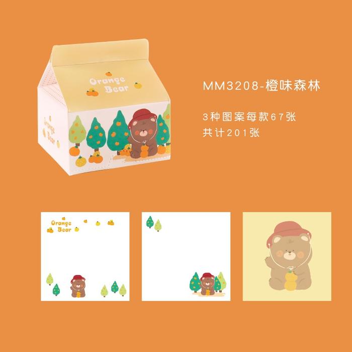 Gambar Sticky Notes Kemasan Kotak Susu Memo Note Pad Lucu Isi 200 Lembar - Bear Orange dari Cutie Corner undefined Tokopedia
