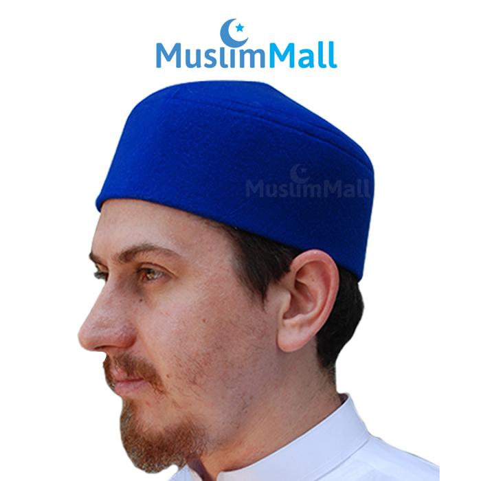 Gambar Peci Fez Style Bahan Faux Felt Berkualitas Warna Hitam - The Kufi - Biru, No.11 dari Muslim Mall undefined Tokopedia