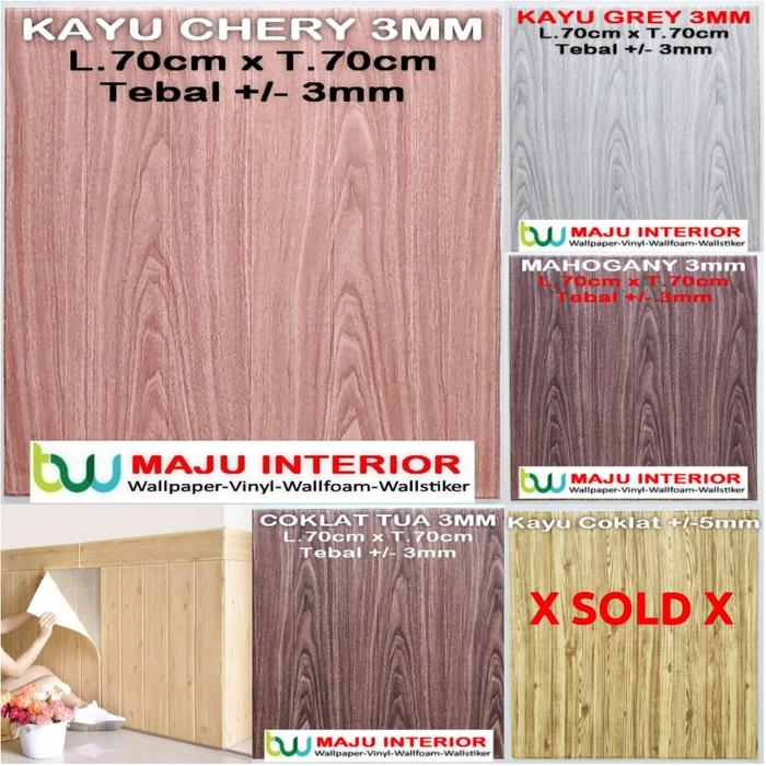 Gambar Wallpaper Dinding 3D 70 x 70 cm Foam Serat / Motif Kayu BB - Kolase dari MAJU INTERIOR undefined Tokopedia