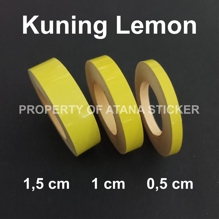 Gambar Lis Pelek Polos (Strip/List Velg) Merah 1cm Scotlite Sticker - Kuning Lemon, 0,5 cm dari Atana Sticker undefined Tokopedia