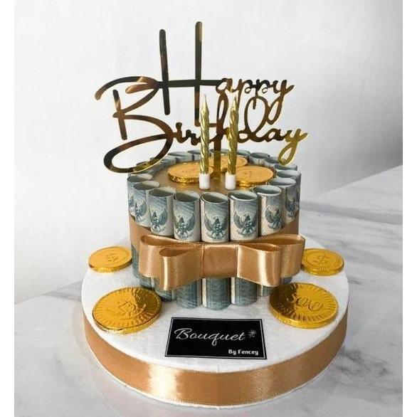 Gambar BUCKET PAKET MONEY CAKE PECAH RP.2.000 / KUE UANG ASLI / BOUQUET BUNGA - 1 Tingkat dari Averia Buket Shop undefined Tokopedia