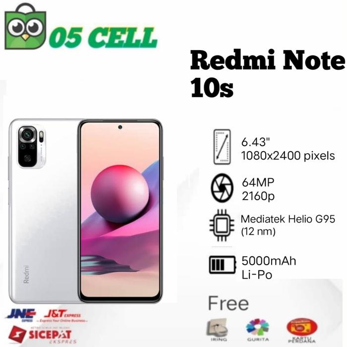 Gambar Xiaomi Redmi Note 10s 6/64Gb, 8/128Gb Garansi Resmi Xiaomi Indonesia - Putih, 6/64GB dari 05Cell undefined Tokopedia