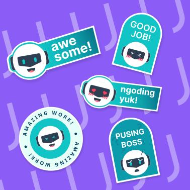 Gambar Dicoding Eksklusif Merchandise - Sticker Karakter Dibantu - Kata Dibantu dari Dicoding Indonesia undefined Tokopedia