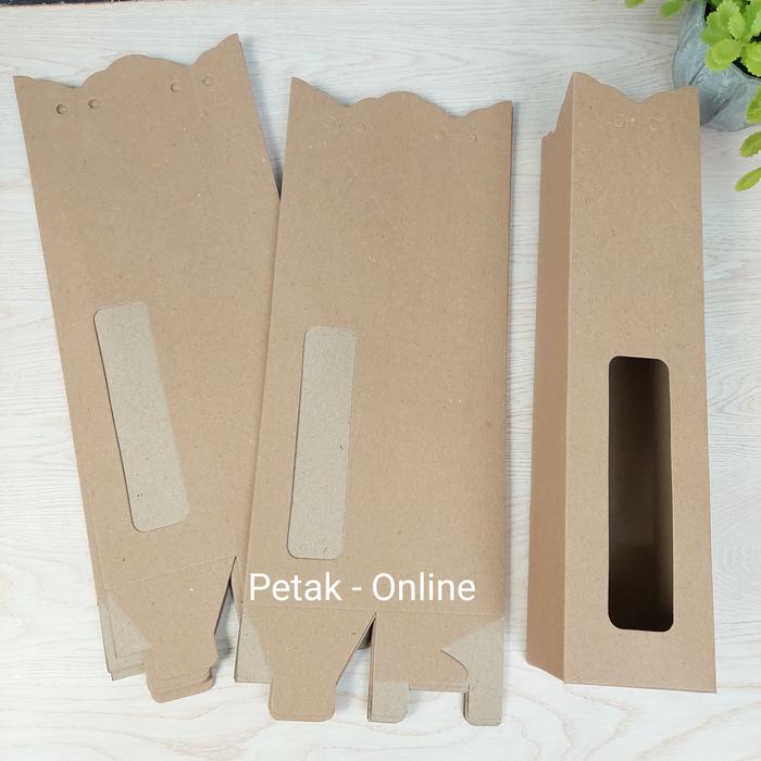 Gambar BOX KEMASAN BOTOL/ TUMBLER, CRAFT BOTOL/ PAPPER BAG 7x30 CM - Tanpa Tali dari Petak online undefined Tokopedia