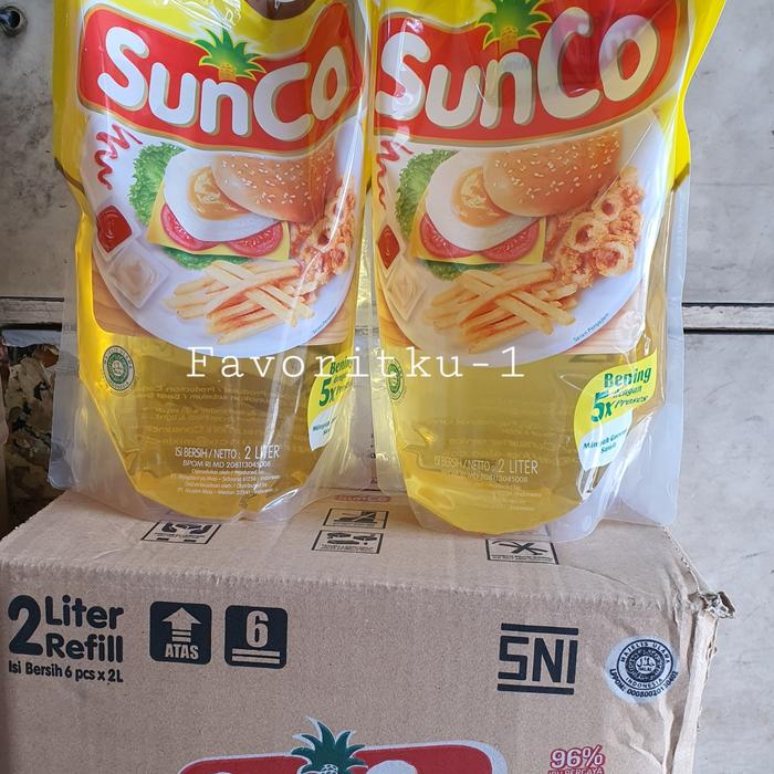 Gambar Minyak Goreng SUNCO Sawit Premium 2 Liter. Bening Dgn 5x Proses dari Favoritku-1 undefined Tokopedia