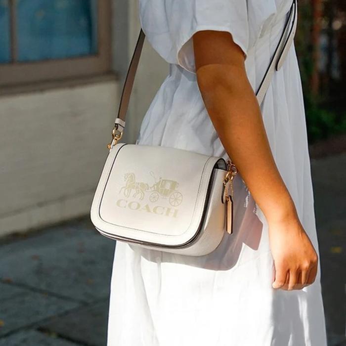 coach saddle bag with horse and carriage