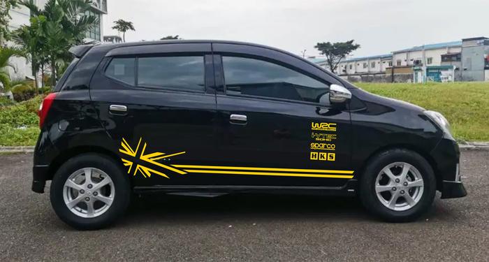 Gambar Stiker Mobil Simple Agya Ayla Yaris Jazz Brio Aksesoris Variasi Keren - Kuning Tua dari SULUNG STICKER undefined Tokopedia