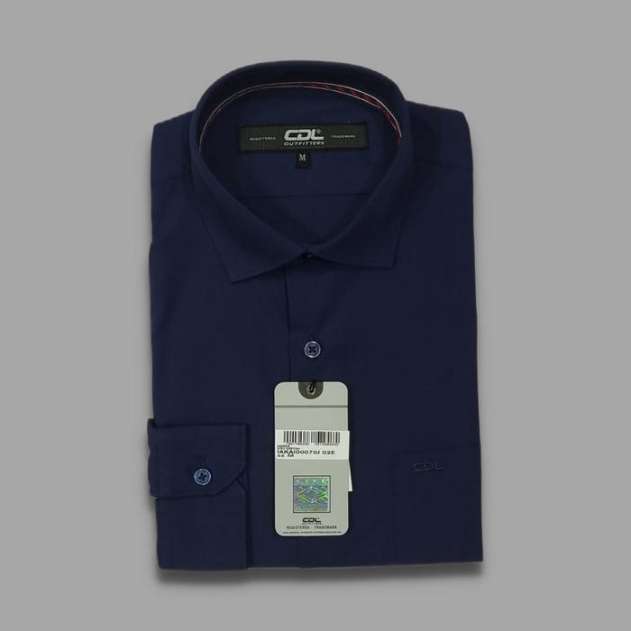 Gambar Kemeja panjang polos pria slim fit CDL by Cardinal original - navy, XL dari Dozel undefined Tokopedia