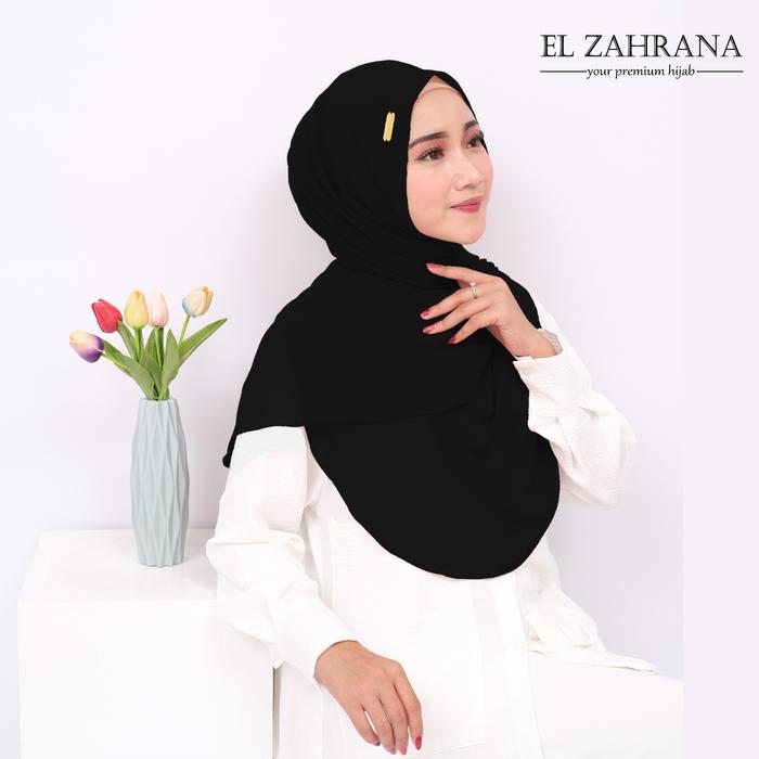 Gambar Pashmina Melayu Ceruty Lovely Shawl El Zahrana Hijab Terbaru - Hitam dari El Zahrana Kab. Gresik Tokopedia