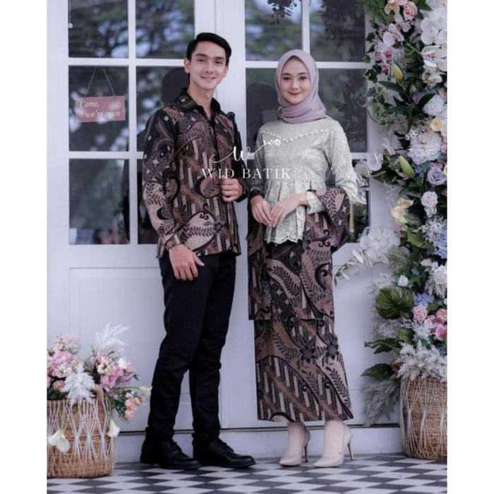 Gambar BATIK COUPLE KEBAYA SET SALSABILA SERIES TUNANGAN LAMARAN WISUDA - Cp grey, M dari wijaya213 undefined Tokopedia