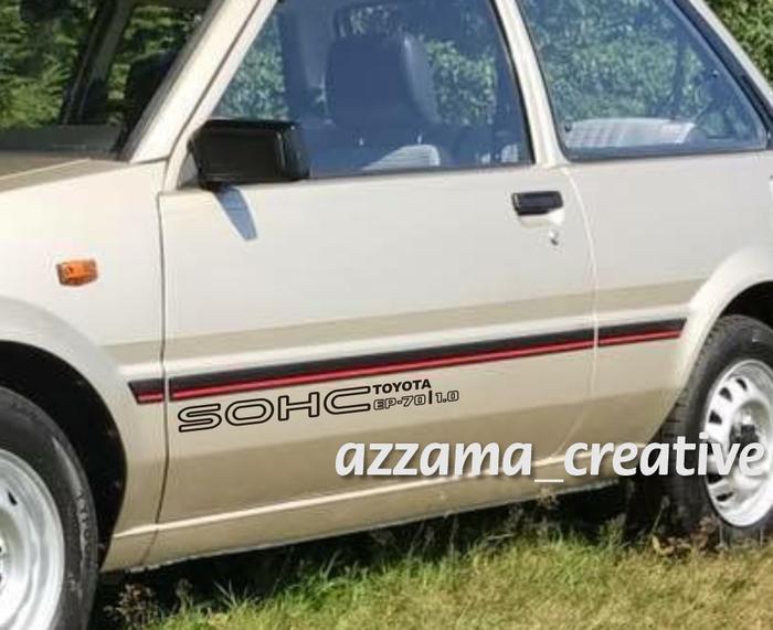 Gambar Stiker Toyota Starlet EP 70 EP 80 1.0 1.3 SOHC Sticker Side Body - SOHC EP70 1.0, Grey dari Azzama Creative undefined Tokopedia