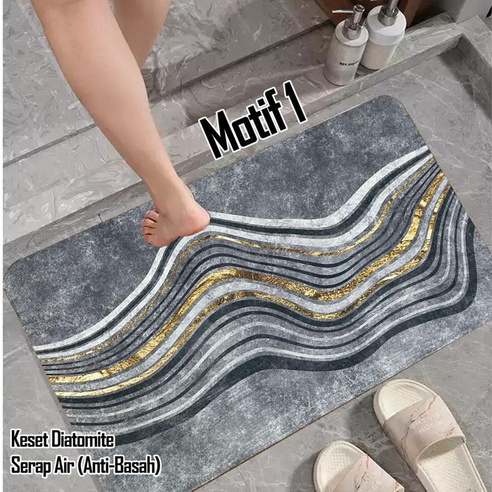 Gambar KESET DIATOMITE ANTI SLIP ANTI AIR ANTI BAU KESET LENTUR CEPAT KERING - MOTIF 1 dari TokoWingAcc undefined Tokopedia
