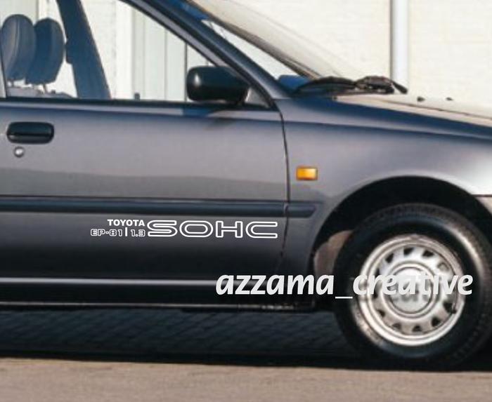 Gambar Stiker Toyota Starlet EP 70 EP 80 1.0 1.3 SOHC Sticker Side Body - SOHC EP81 1.3, Grey dari Azzama Creative undefined Tokopedia