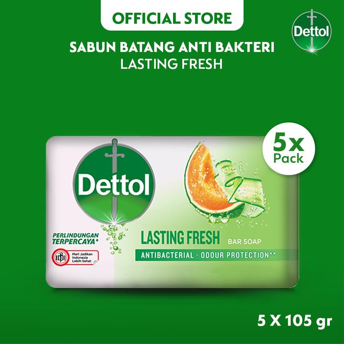 Promo Harga Dettol Bar Soap Lasting Fresh per 5 pcs 100 gr - Tokopedia