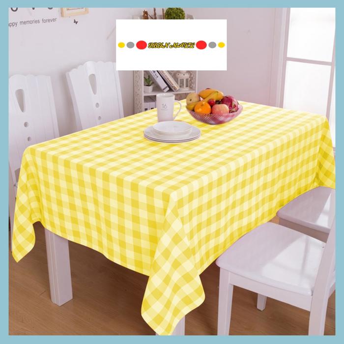 Gambar Taplak Meja Makan Motif Kotak Kotak Estetik Ukuran 200 x 150 - Kuning dari ibun.store undefined Tokopedia