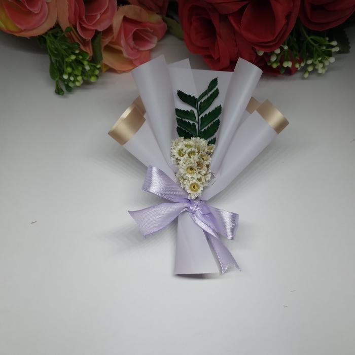 Gambar buket mini 9cm / buket bunga kering - Ungu dari smgift undefined Tokopedia