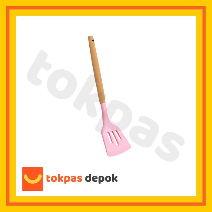 Gambar Cypruz Spatula Silikon Sodet Kipas Silicone Gagang Kayu Hijau Pink Kitchenware spatula spatula  set - Pink dari Toko Pasti Puas Depok undefined Tokopedia