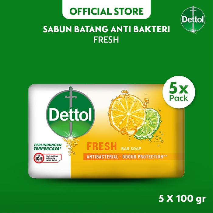 Promo Harga Dettol Bar Soap Fresh per 5 pcs 100 gr - Tokopedia