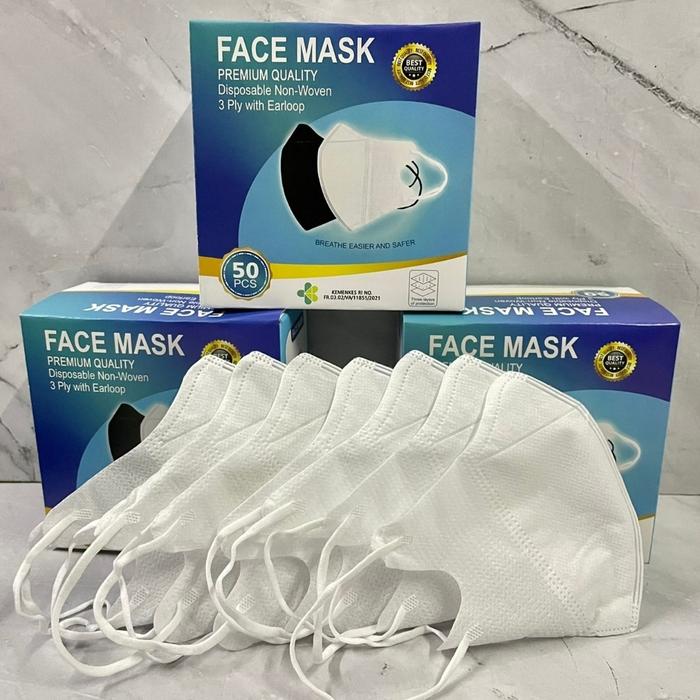 Gambar Masker Ducbill Garis - Putih dari STS 123 undefined Tokopedia