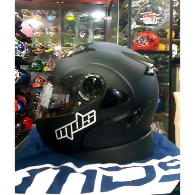 Gambar Helm MDS Pro Raider Solid Modular Double Visor Original - HitamDoff, M dari Fajarhelmet01 undefined Tokopedia