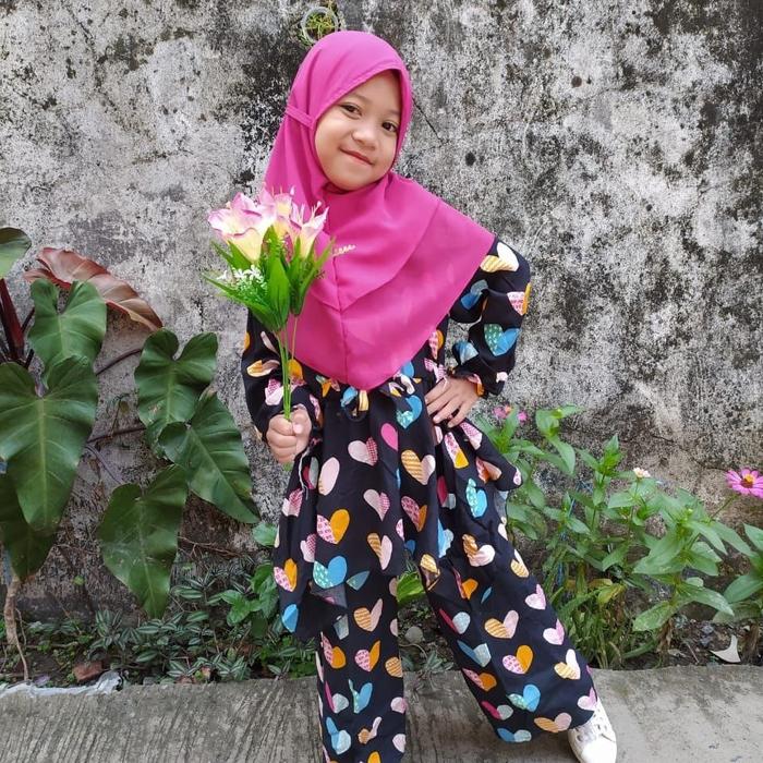 Gambar Baju Ngaji One Set Hijab Anak Perempuan Amira Vol.1 umur 1-6 tahun - Hitam, S dari Asyacha Shop undefined Tokopedia