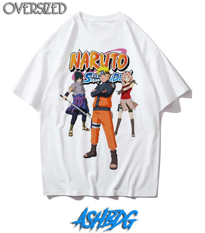 Gambar Kaos Naruto Shippuden Oversize Vintage Anime tee - Putih, M dari ash_bdg undefined Tokopedia