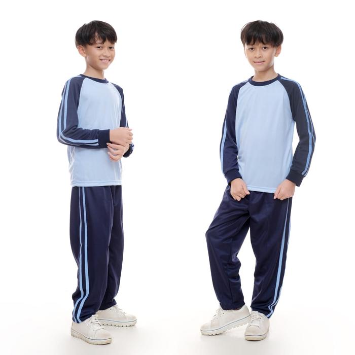 Gambar kaos olahraga sekolah anak sd seragam olahraga anak-anak baju olahraga - Biru Muda, M dari ALIBASSTORE undefined Tokopedia