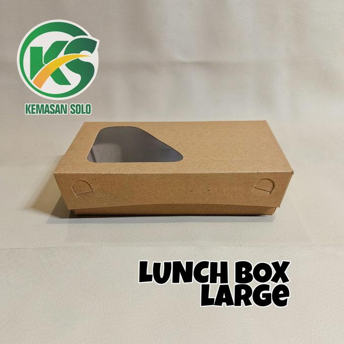 Gambar paper lunch box kraft window kotak makan dus kemasan kaca LARGE dari Kemasan Solo undefined Tokopedia
