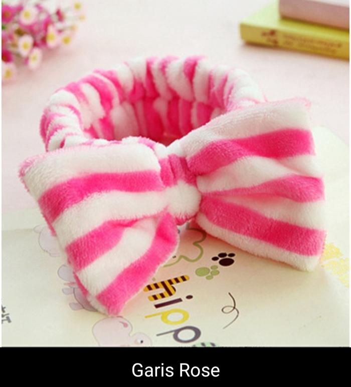 Gambar BANDANA BANDO RAMBUT HEADBAND KOREA PITA BESAR UNTUK CUCI MUKA MAKEUP - Garis Rose dari DEMSHOP.ID undefined Tokopedia