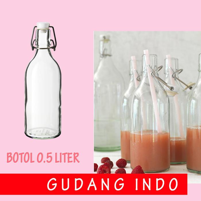 Gambar Botol dengan sikat pembersih / SIKAT BOTOL / botol 0.5 liter - HANYA BOTOL dari gudangindo undefined Tokopedia