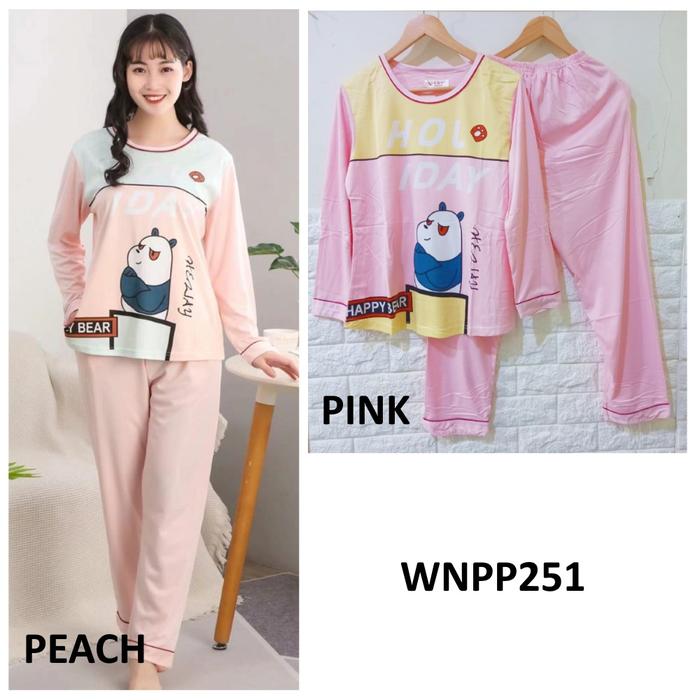 Gambar Piyama Wanita Baju Tidur Wanita Piyama Cewek Baju Tidur Cewek Love - 251-PEACH, L dari Aneka Bingkisan undefined Tokopedia