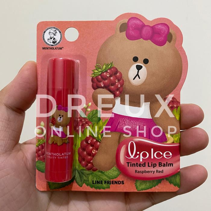Gambar [IMPORT] MENTHOLATUM x LINE Friends Lip Ice Tinted Lip Balm 3.5gr - RASPBERRY RED dari Dreux Online Shop undefined Tokopedia