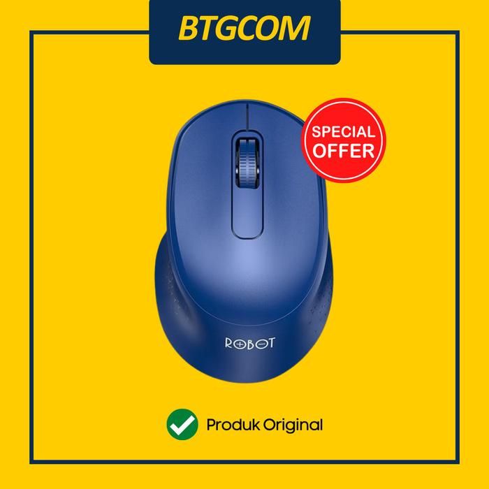Gambar ROBOT M312 BLACK SILENT MUTE WIRELESS MOUSE - Biru dari btgcom undefined Tokopedia