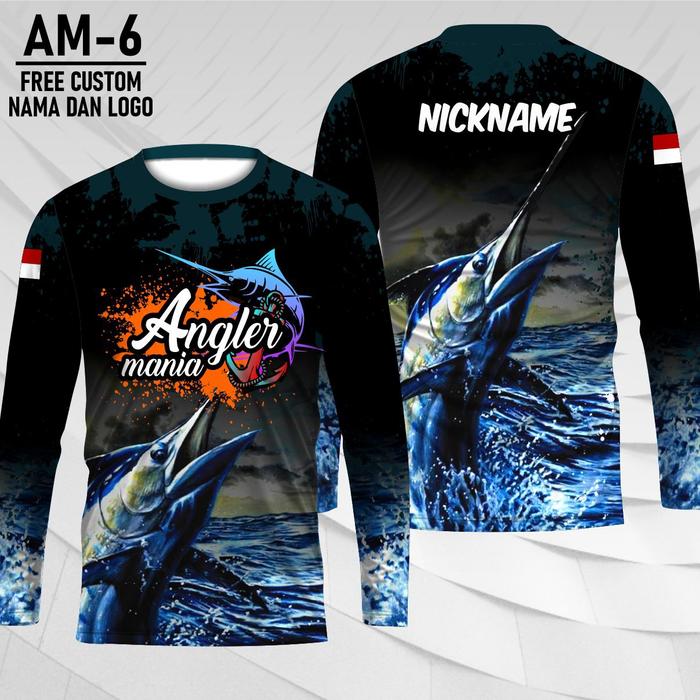 Gambar jersey mancing mania baju mancing custom kaos angler lengan panjang - Hitam, S dari BK KAOS JAYA undefined Tokopedia